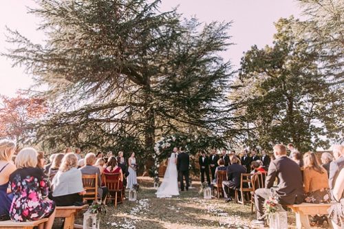 Stunning outdoor wedding ceremony in Richmond, Virginia with specialty and vintage rentals by Paisley and Jade 