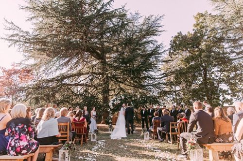 Stunning outdoor wedding ceremony in Richmond, Virginia with specialty and vintage rentals by Paisley and Jade 