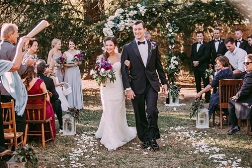 Stunning outdoor wedding ceremony in Richmond, Virginia with specialty and vintage rentals by Paisley and Jade 