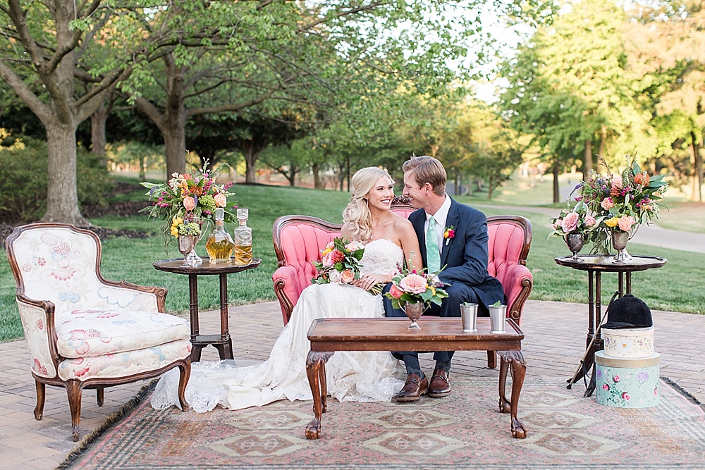 Romantic pink Kentucky Derby inspired styled shoot featuring vintage and specialty rentals by Paisley & Jade