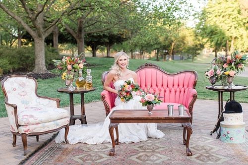 Romantic pink Kentucky Derby inspired styled shoot featuring vintage and specialty rentals by Paisley & Jade 