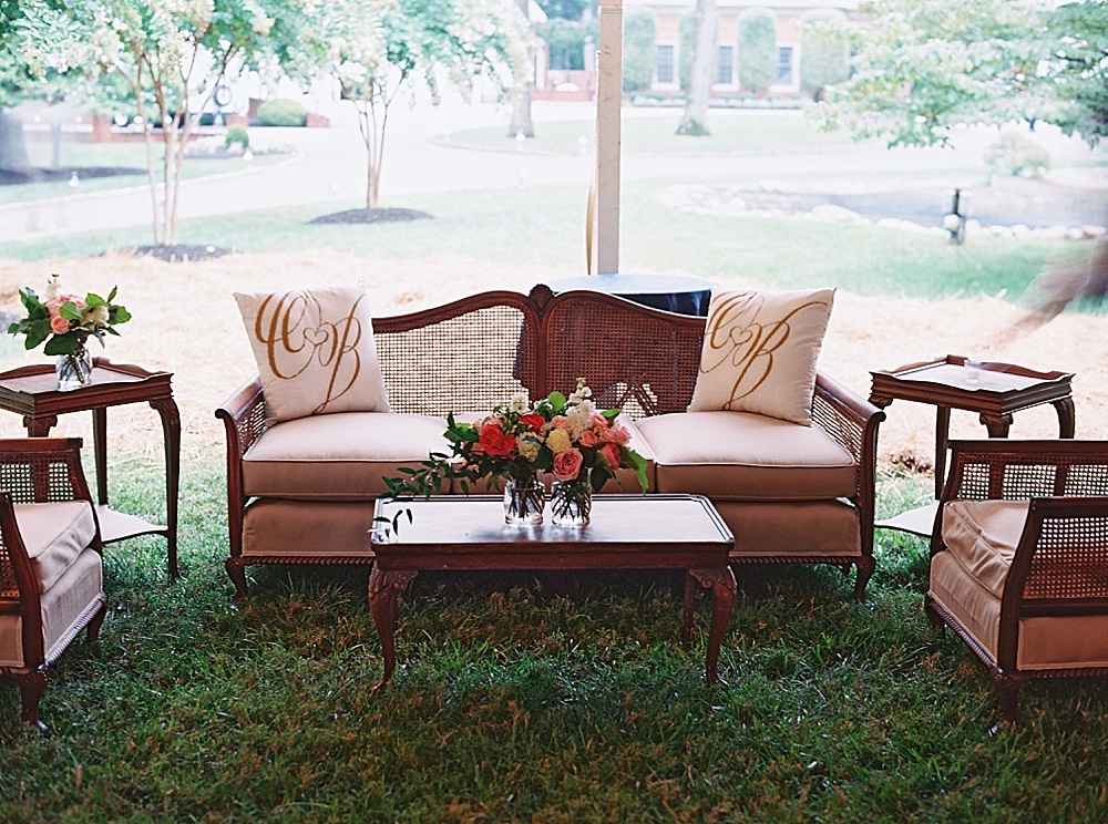 Romantic backyard wedding in Richmond Virginia with specialty and vintage rentals by Paisley & Jade