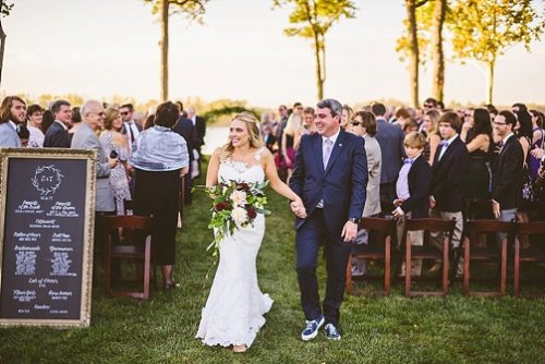 Romantic winery wedding at Upper Shirley Vineyards with specialty and vintage rentals by Paisley & Jade 