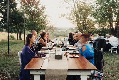 Romantic outdoor reception at Chiswell with specialty and vintage rentals by Paisley & Jade 