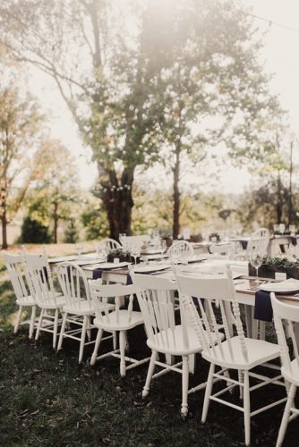 Romantic outdoor reception at Chiswell with specialty and vintage rentals by Paisley & Jade 