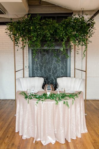 Chic and modern city wedding in RVA with specialty and vintage rentals by Paisley and Jade 