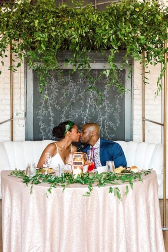 Chic and modern city wedding in RVA with specialty and vintage rentals by Paisley and Jade 