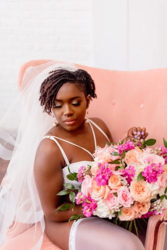 Beautiful bridal boudoir photo shoot at Highpoint and Moore with space and prop rentals by Paisley and Jade 