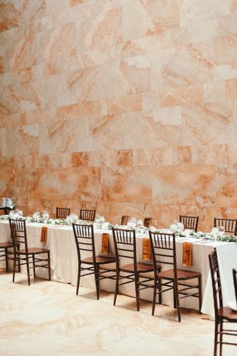 Modern and copper musuem wedding in Richmond with specialty and vintage rentals by Paisley & Jade