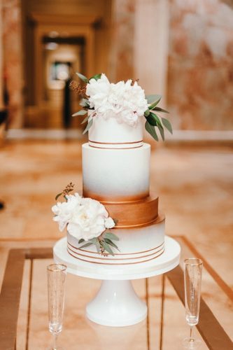 Modern and copper musuem wedding in Richmond with specialty and vintage rentals by Paisley & Jade