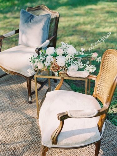 Pretty pastel reception inspiration at White Plains Farm with specialty and vintage rentals by Paisley and Jade 