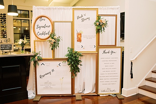 Creative Signage & More at this Elegant Upper Shirley Vineyard Affair!