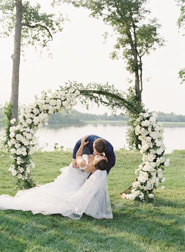 Upper Shirley Vineyards Wedding featuring a Floral-Filled Arbor, Acrylics, and More! 