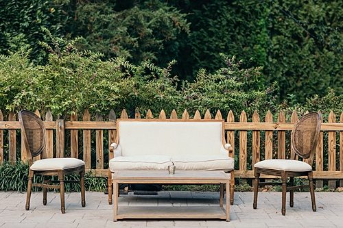 Neutral Lounge Love & Floral Bar Facade at this Clifton Inn Wedding