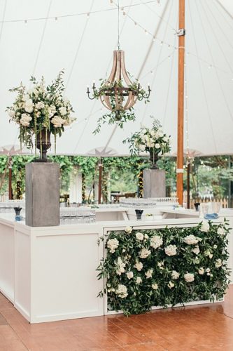 Neutral Lounge Love & Floral Bar Facade at this Clifton Inn Wedding