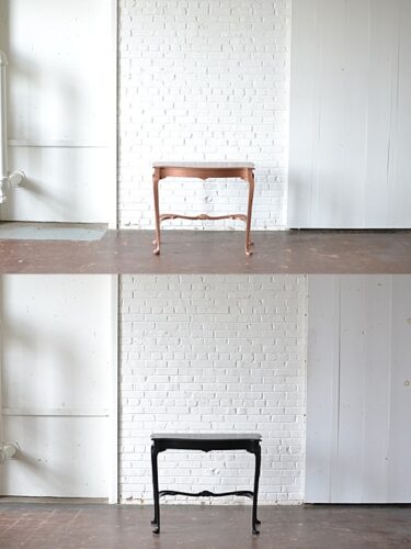 rose gold side table dark wood