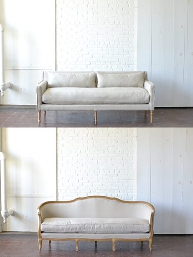  linden sofa: linden curved back sofa