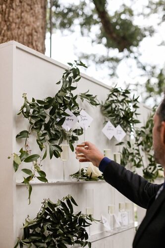 white & acrylic display wall