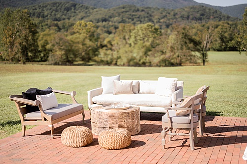 Neutral Lounging & Creative Drink Displays at this King Family Vineyards Wedding!