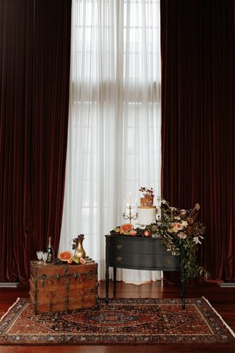 Paisley and Jade specialty rentals at this Rich & Moody Styled Shoot at Dover Hall with Wildly in