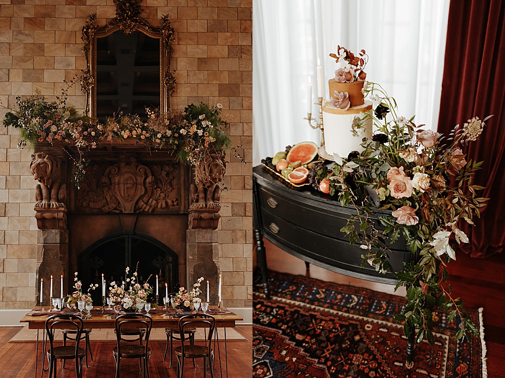 Paisley and Jade specialty rentals at this Rich & Moody Styled Shoot at Dover Hall with Wildly in