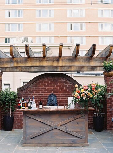 Paisley and Jade Indoor & Outdoor Bars at this Commonwealth Club Rehearsal Dinner