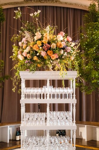 Paisley and Jade Indoor & Outdoor Bars at this Commonwealth Club Rehearsal Dinner