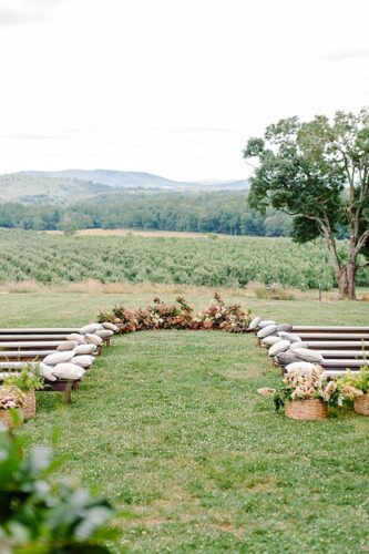 paisley and jade specialty event rentals at pharsalia venue for outdoor ceremony