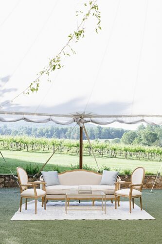 paisley and jade specialty event wedding rentals at outdoor keswick vineyards wedding