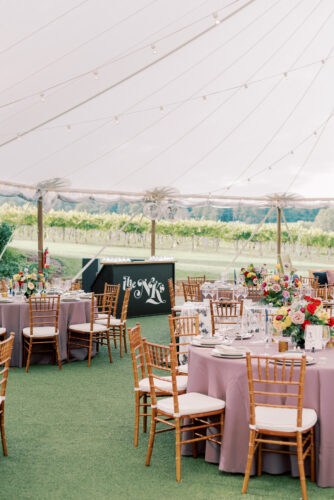 Paisley and Jade Specialty Events at this pastel keswick vineyards wedding