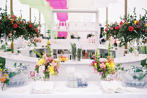 paisley and jade specialty event wedding rentals featuring colorful bar set ups