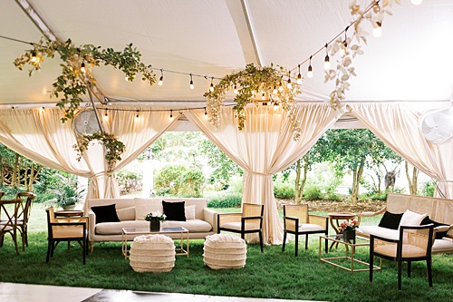 paisley and jade specialty rentals at neutral tented virginia wedding