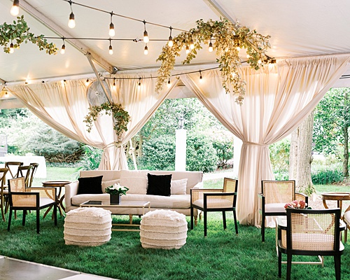 paisley and jade specialty rentals at neutral tented virginia wedding