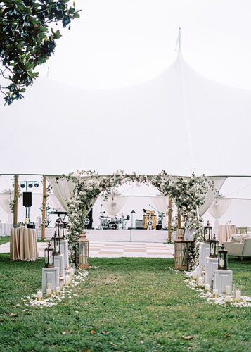 paisley and jade specialty rentals at classic neutral tented wedding with glint events