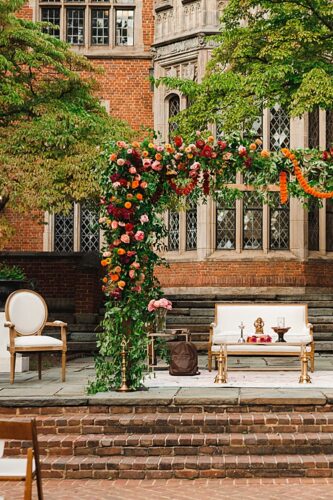 paisley and jade specialty rentals at this outdoor branch museum wedding ceremony