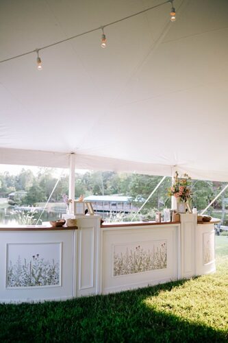 paisley and jade specialty rentals at this outdoor Rassawek Vineyard wedding 