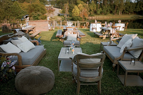 paisley and jade specialty rentals at this outdoor Rassawek Vineyard wedding 