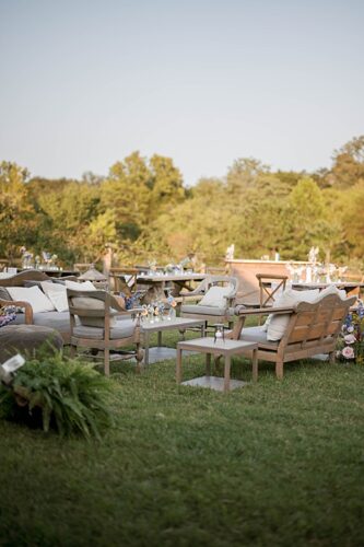 paisley and jade specialty rentals at this outdoor Rassawek Vineyard wedding