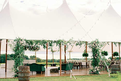 paisley and jade specialty rentals at this tented Maryland wedding