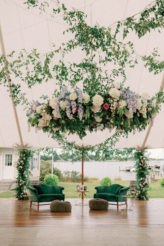 paisley and jade specialty rentals at this tented Maryland wedding