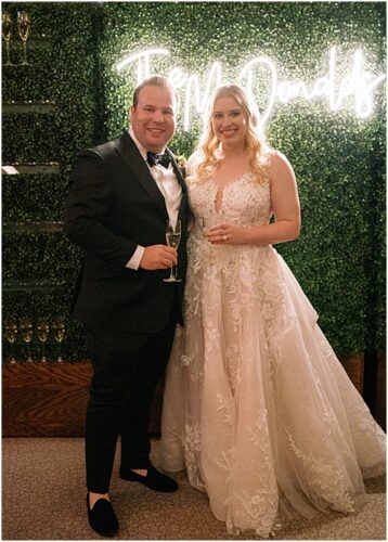 paisley and jade specialty wedding rentals and champagne wall at omni homestead