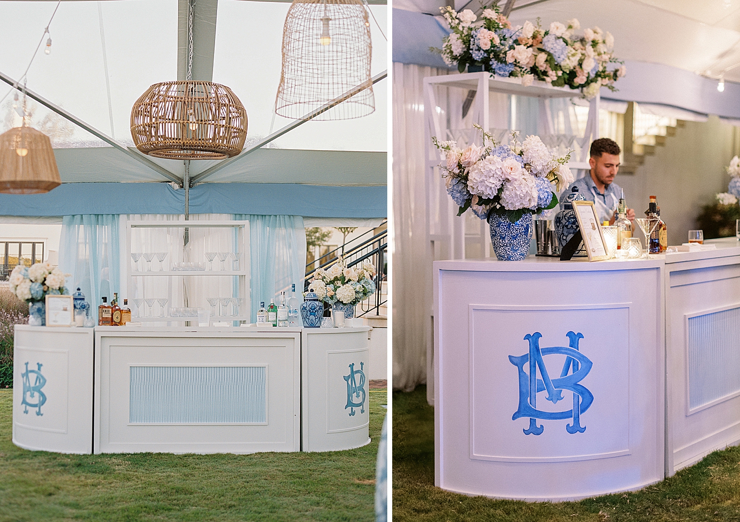 custom wedding bar at keswick hall