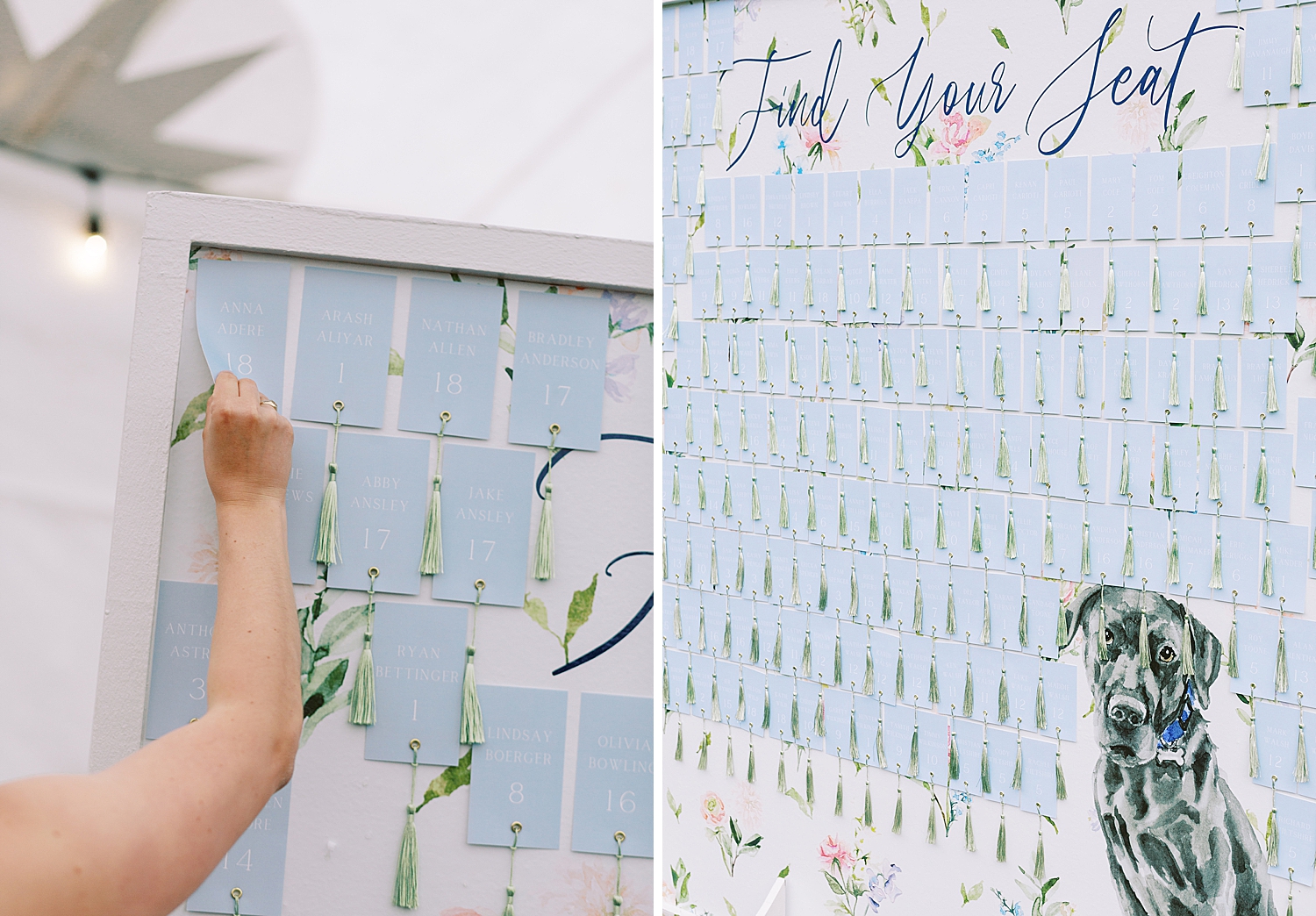 custom escort card display 