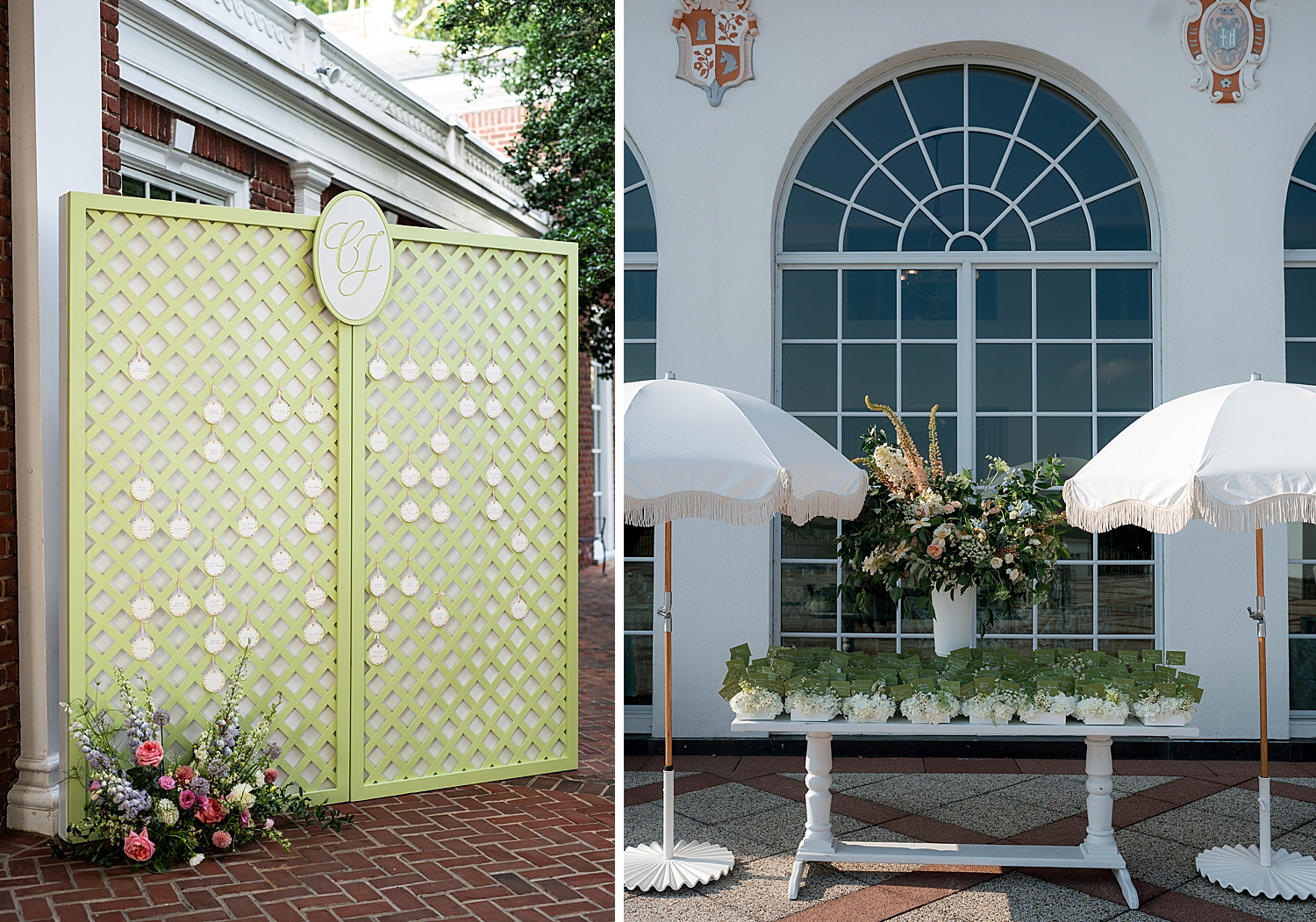 lattice panel and table escort card display