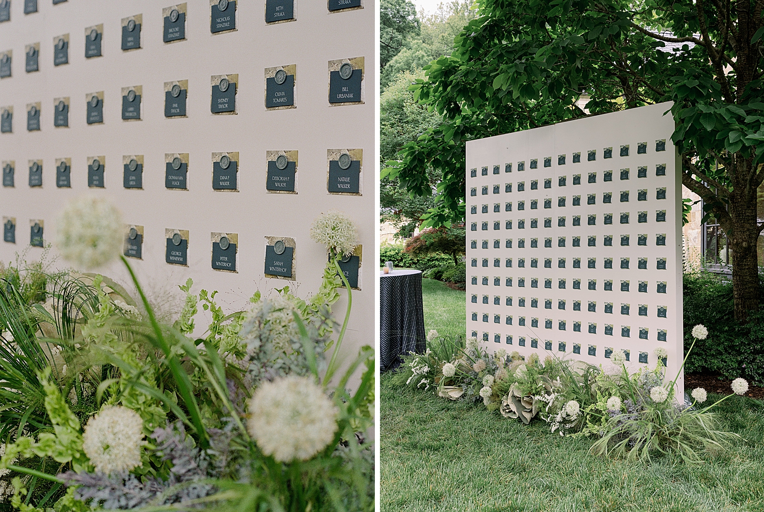 bespoke modern summer wedding escort card display