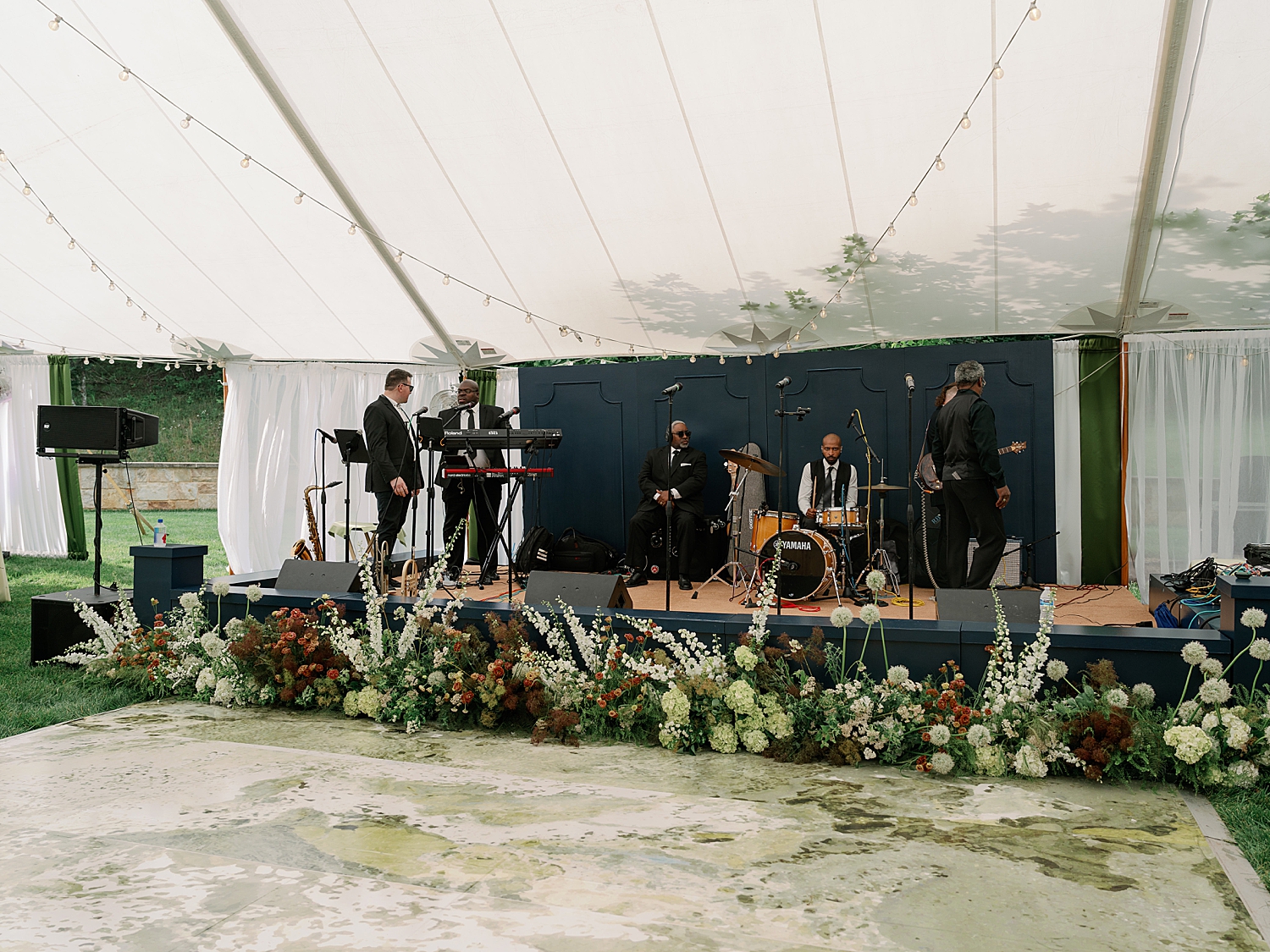 band and stage facade