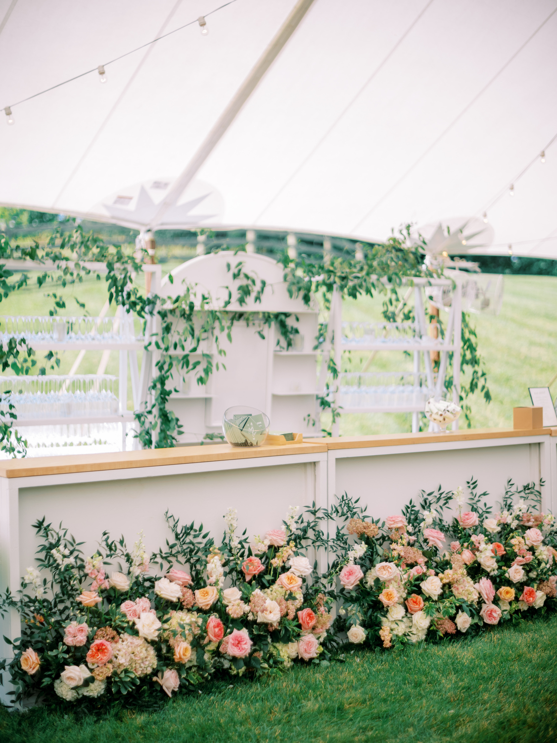 modern garden wedding bar 