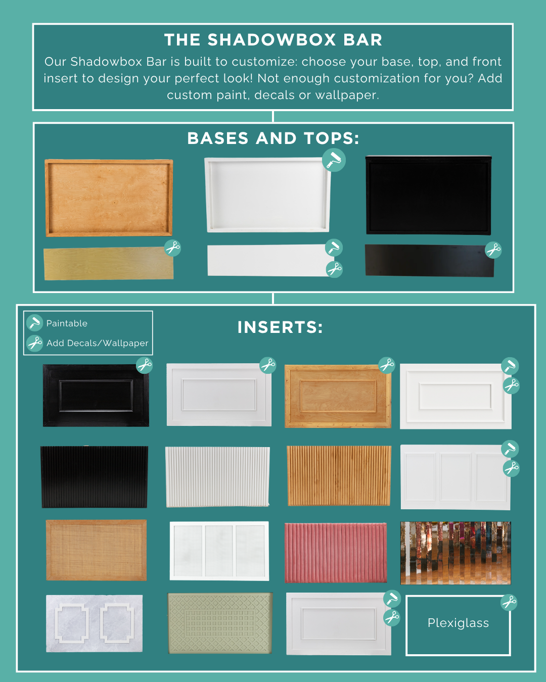 The Shadowbox Bar - Base and Top Options