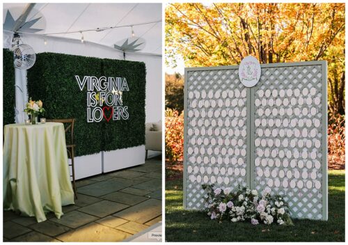 hedge wall and lattice wall wedding rentals