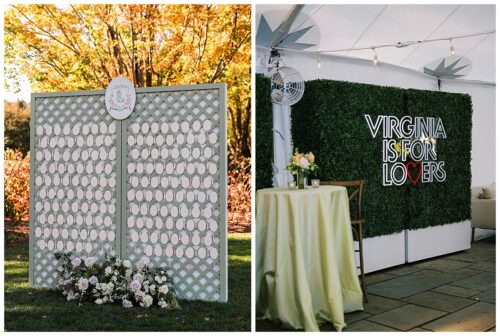 lattice wall escort card display and hedge wall display